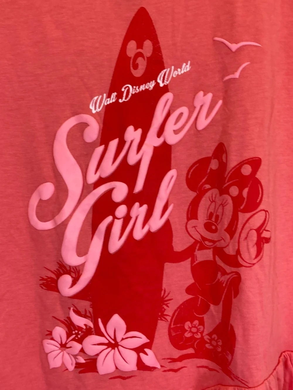 Minnie Mouse Dress YOUTH Sz XL NWT Coral Disney Parks Surfer Girl